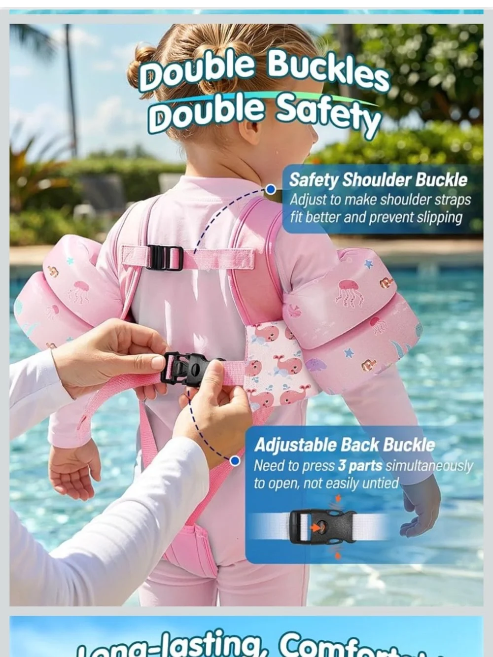 HeySplash Toddler Swim Vest Fits 13-30 lbs with Adjustable Strap toddler